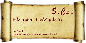 Sándor Csépán névjegykártya